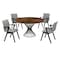 Armen Living Cirque and Varde 5 Piece Walnut Round Dining Set SETCQDIWA5A - alternate 1